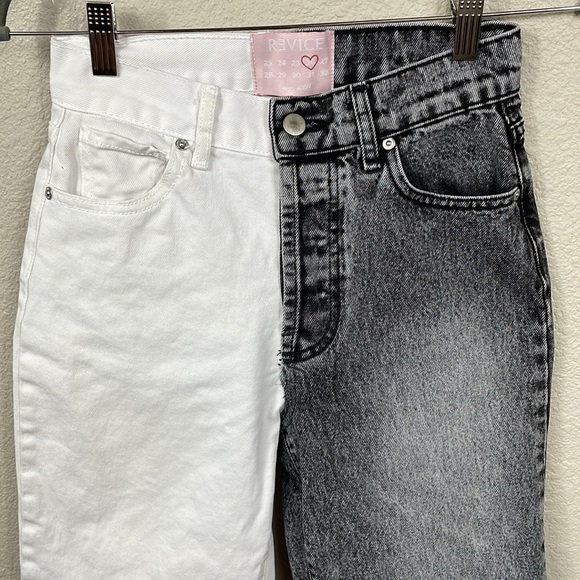Revice True Love Checkmate Jeans Grey White Straight Button Fly Sz 26 - Picture 5 of 16